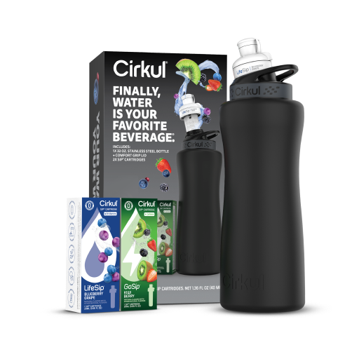 32oz. Matte Black Stainless Steel Bottle Starter Kit F5